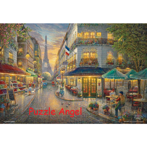 Paris Cafe(Thomas Kinkade) 1000 塊油畫面, 迷你版砌圖 , size:26x38cm