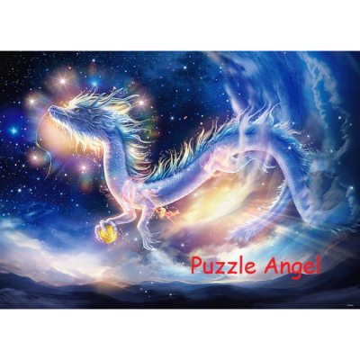 天空守護龍 ～Blue Dragon～　 （貴希）拼圖600塊,  size:38x53cm