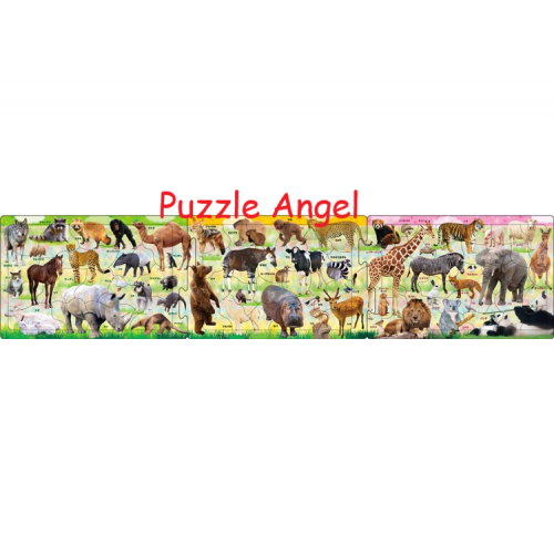 許多動物（3合1砌圖） 10+15+20塊, size:16.5×74cm（3件連接時）