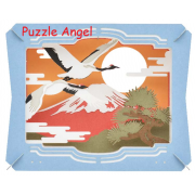 立體紙砌圖-富士山與鶴, size:高8×寬10×深4.2cm