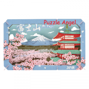 立體紙砌圖-富士山與櫻花, size:高10×寬16×深4.2cm