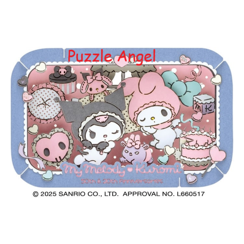 立體紙砌圖-My Melody & Kuromi （三麗鷗角色）, size:高10×寬16×深4.2cm