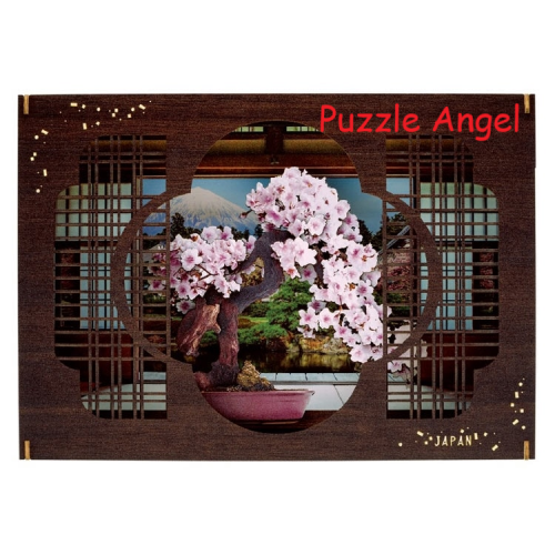 立體紙砌圖(木製品)- 櫻 -  , size:高18.2×寬25.7×深5.1cm