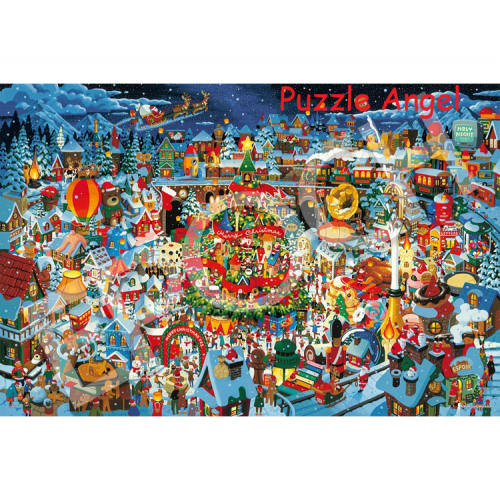 去找找看！ 聖誕鎮奇蹟（秋山正義）1000塊砌圖, size:50x75cm