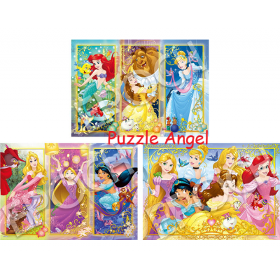 迪士尼公主 ~故事的開始~ （3合1砌圖） 42+56+63塊, size:18.2x25.7cm