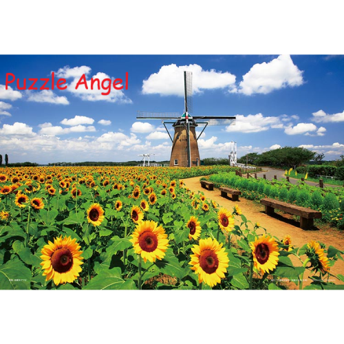 荷蘭風車與向日葵（千葉）108塊, 大片裝砌圖,  size:26x38cm