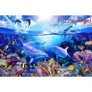 Lassen 海豚日  1000塊砌圖, 彩色箔印刷, size:50x75cm