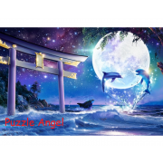 海豚騎士之門（Lassen）1000塊砌圖, 彩色箔印刷, size:50x75cm