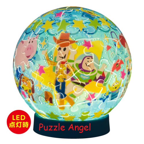 玩具總動員（Toy Story ）（燈光球體拼圖） 61塊, size:直徑7.6cm