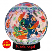 閃爍魔法 Stitch（燈光球體拼圖） 61塊, size:直徑7.6cm