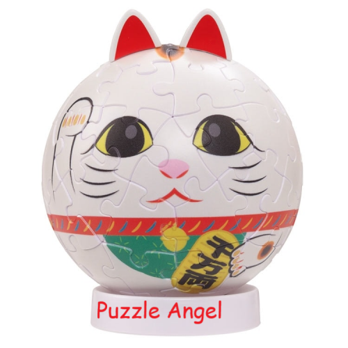 Pazu Kor Rin 招財貓白色 60塊, size:直徑7.6cm