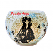 剪影 - Anna 與 Elsa （立體碗形砌圖燈） 80 塊, 成品尺寸:直徑 10 cm×高 7 cm