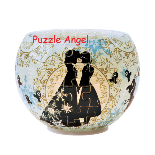 剪影 - Anna 與 Elsa （立體碗形砌圖燈） 80 塊, 成品尺寸:直徑 10 cm×高 7 cm