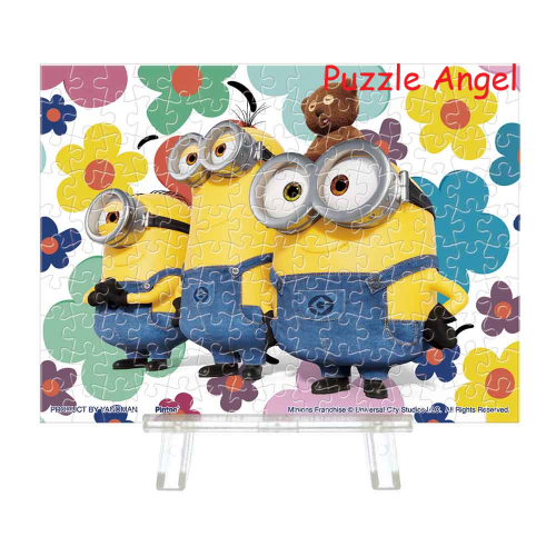 快樂花（小黃人）150 塊, 透明膠質砌圖, 盒內已含日本膠托座,  size:7.6x10.2cm